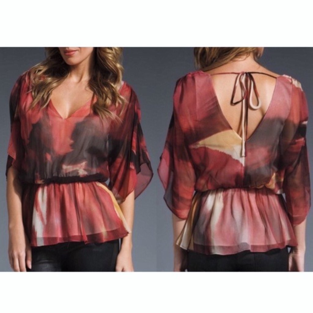 Alice + Olivia Multicolor Zelda Silk Blouse || M
